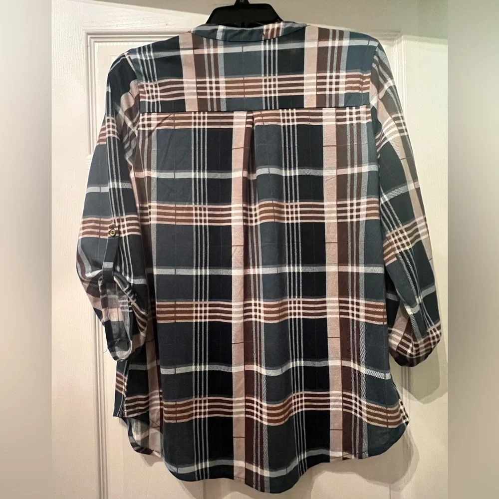 NWT Always Indigo Women’s Plaid Shirt - Picture 10 of 10